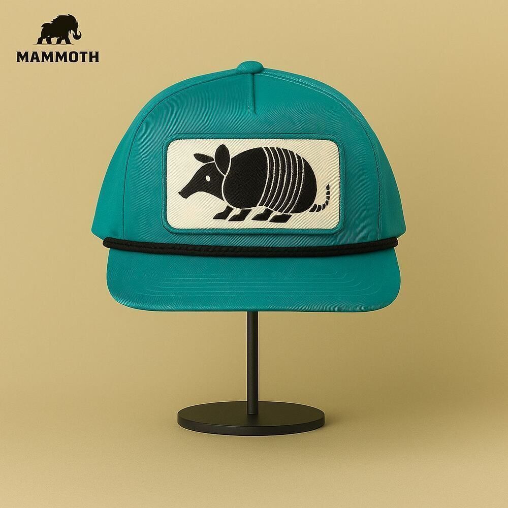 Mammoth Cap Co. Teal Armadillo Patch Adjustable Cap Trucker Hat OS